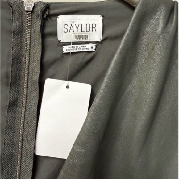 #700 SAYLOR Veronica Vegan Leather Wrap Dress Retail $247 - Picture 7 of 16